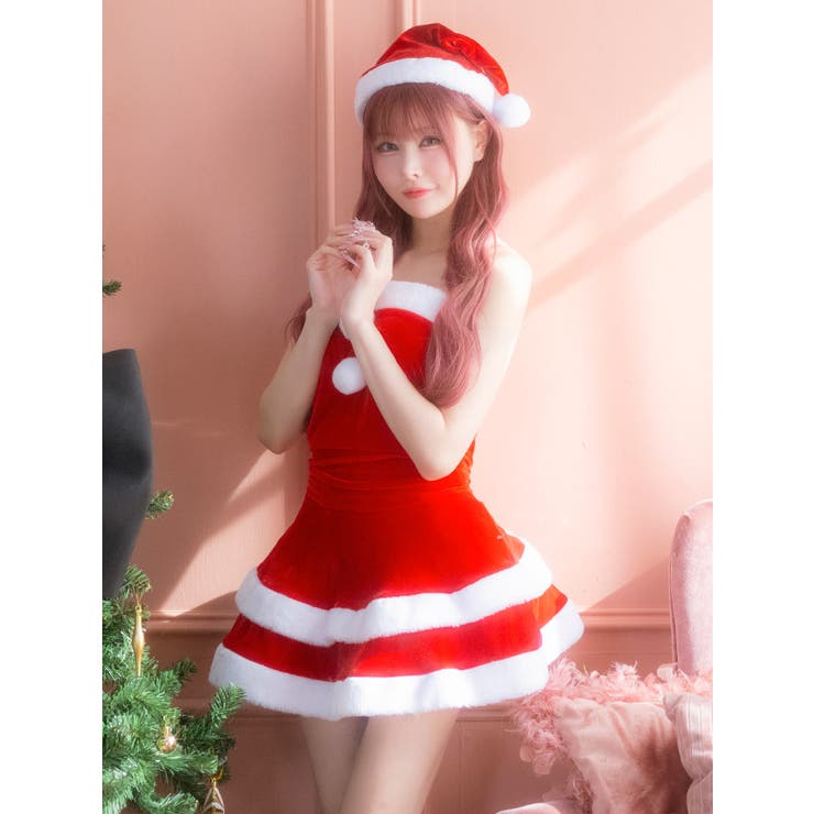 二段フリルメリハリシルエットサンタコスチューム ガーリーサンタ サンタコスプレ | Tika | 詳細画像6 