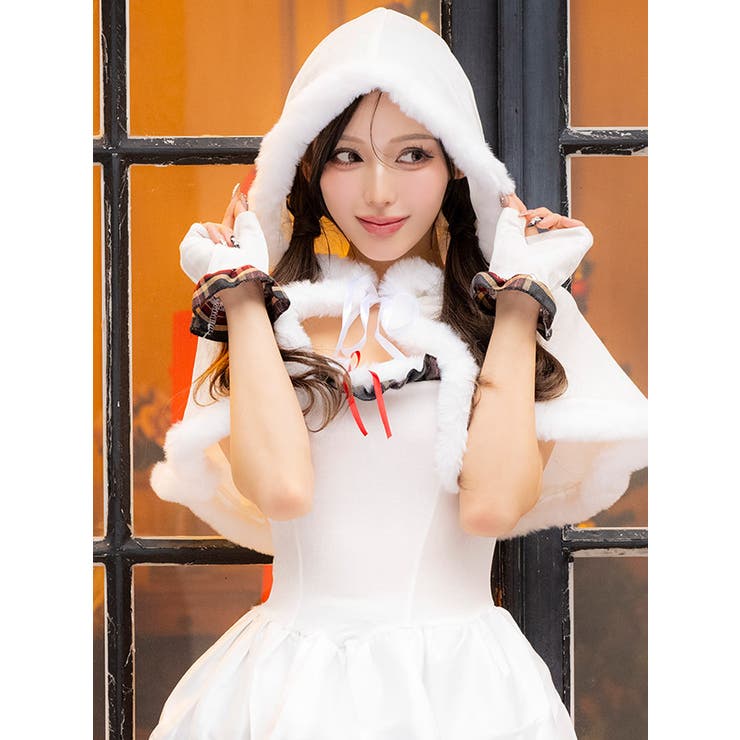 チェック柄×フレアシルエットのケープ付きサンタコスチューム ガーリーサンタ | Tika | 詳細画像7 