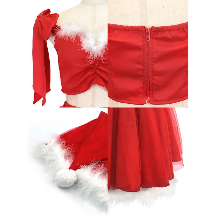 リボンショルダーチュールオンスカートサンタコスチューム サンタコスプレ クリスマス | Tika | 詳細画像9 