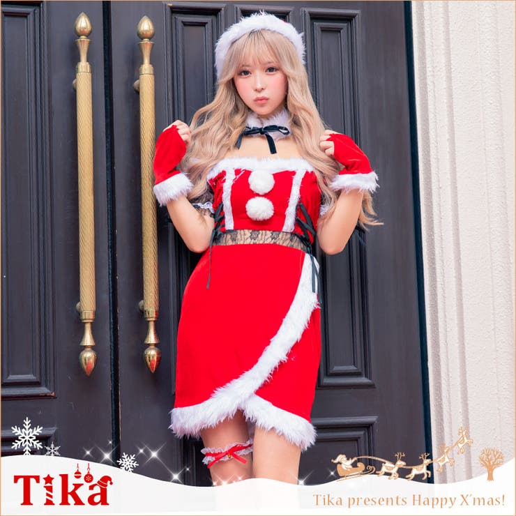 ウエストカットレース×オフショルサンタコスチューム サンタコスプレ セクシーサンタ | Tika | 詳細画像1 