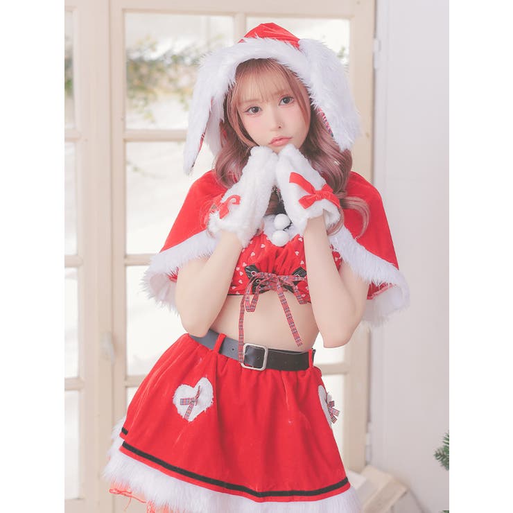 ハートデザイン×ホワイトバニーケープサンタコスチューム サンタコスプレ クリスマス[品番：XK000013170]｜Tika（ティカ ）のレディースファッション通販｜SHOPLIST（ショップリスト）