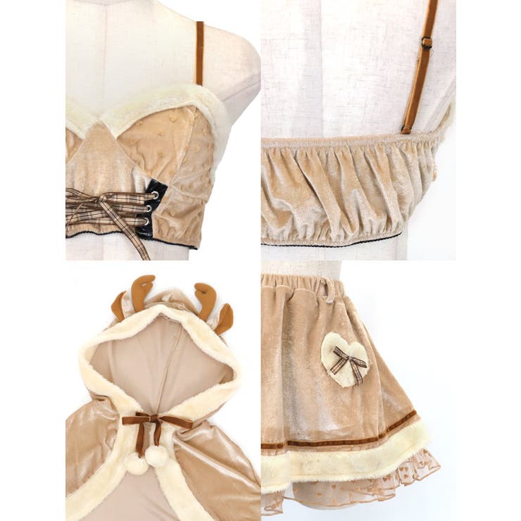 ハートデザイン×トナカイガールサンタコスチューム サンタコスプレ クリスマス | Tika | 詳細画像10 