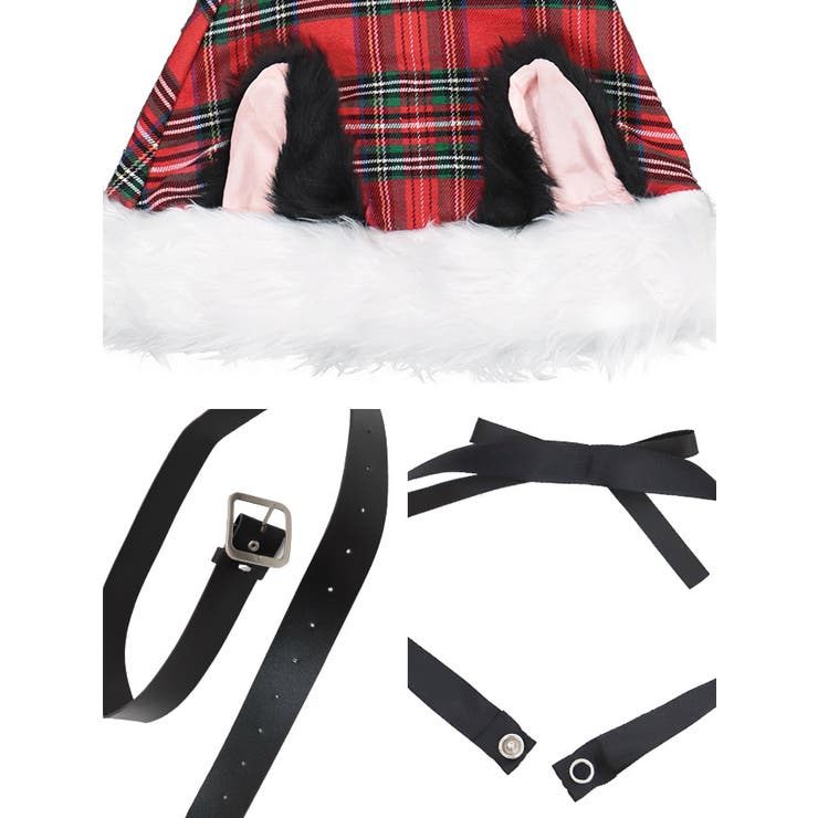 アイドル風タータンチェックブラックキャットガールサンタコスチューム | Tika | 詳細画像9 