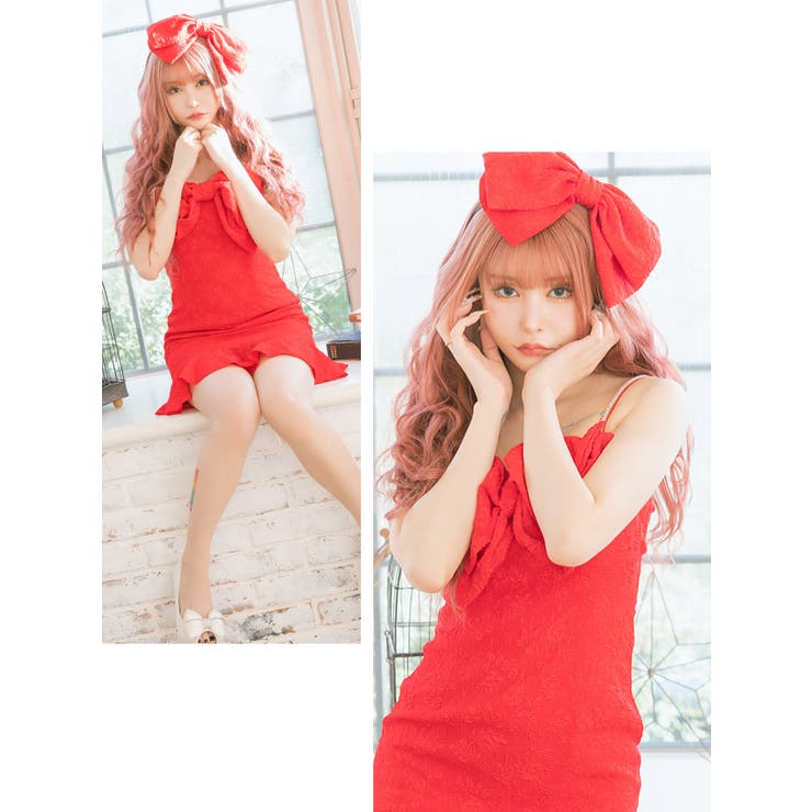 ビッグリボンモチーフショルダービジューミニドレス サンタドレス クリスマスドレス | Tika | 詳細画像3 