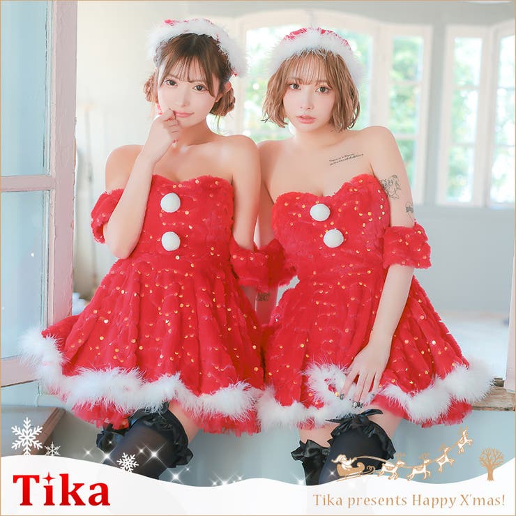 ふわもこ×スパンコールAラインベアサンタコスチューム サンタコスプレ クリスマス | Tika | 詳細画像1 