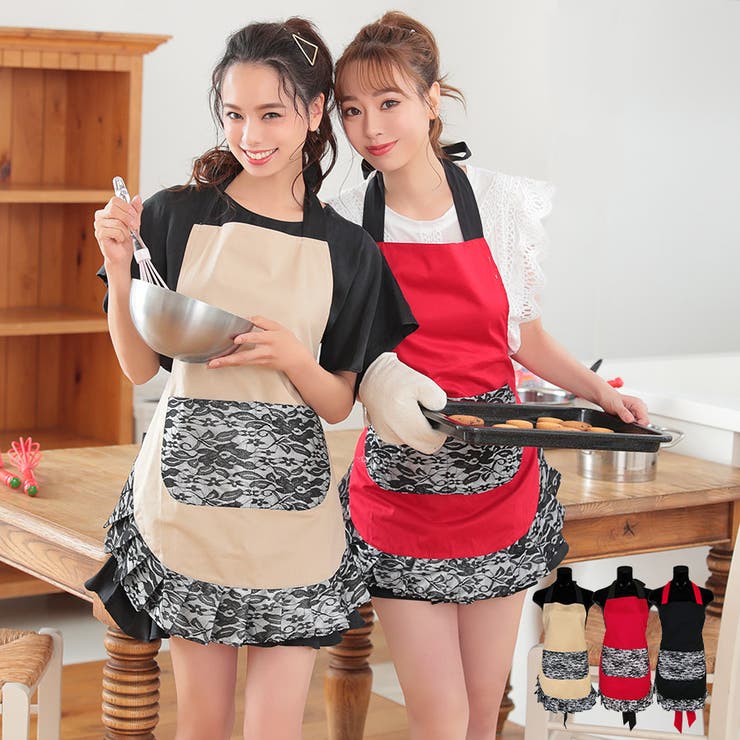 エプロン 前掛けエプロン フリル[品番：XK000010912]｜Tika（ティカ