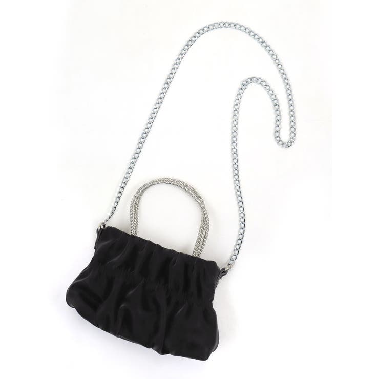 ベルベット×ビジューハンドル2WAYミニバッグ ハンドバッグ ショルダーバッグ | Tika | 詳細画像5 