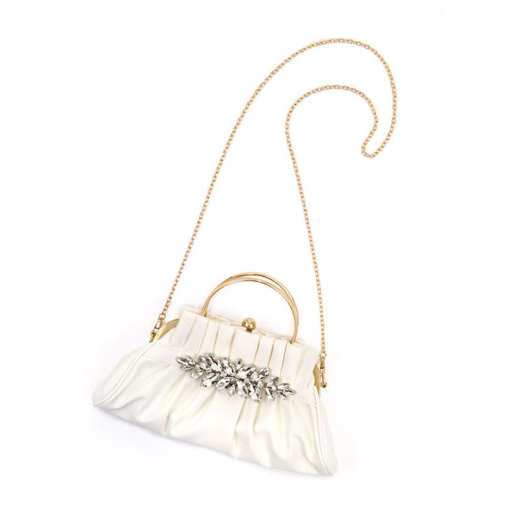 カットビジュー×プリーツがま口2WAYミニバッグ ハンドバッグ ショルダーバッグ | Tika | 詳細画像10 