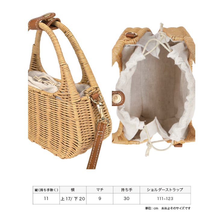 ショルダー×ハンド巾着かごバッグ 2wayバッグ 浴衣小物[品番