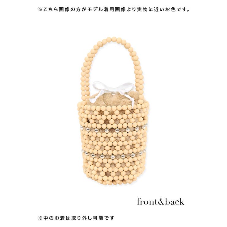 ビジュー×メタルボールラウンド巾着ミニバッグ浴衣バッグ浴衣小物ハンドバッグ巾着バッグブラックグレークリームイエローTikaティカ
