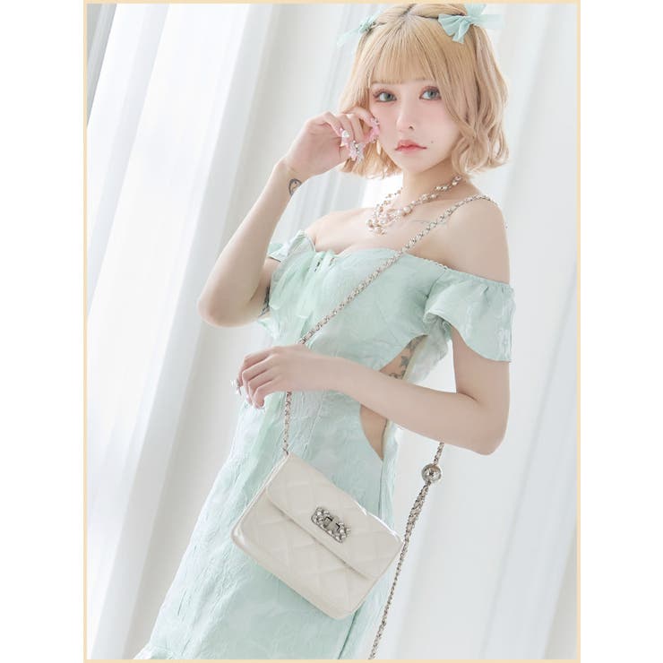 新品タグ付き♡ミストレアス♡キルティングバニティミニバッグ♡デニム 新品未使用】完売品 MISTREASS キルティングミニバニティバッグ
