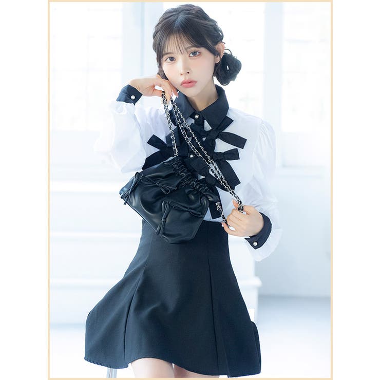 チェーンレザーハンドルガーリーリボンミニバッグ 韓国バッグ ショルダーバッグ | Tika | 詳細画像5 