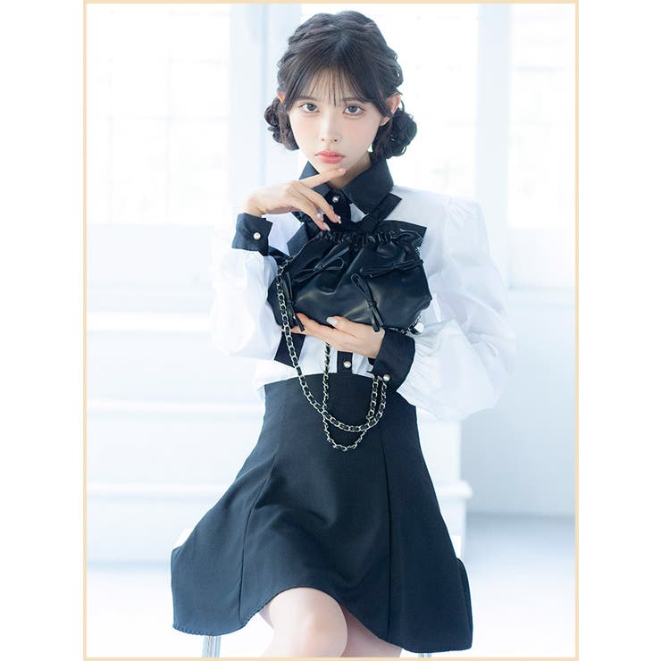 チェーンレザーハンドルガーリーリボンミニバッグ 韓国バッグ ショルダーバッグ | Tika | 詳細画像6 