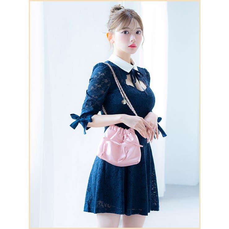 チェーンレザーハンドルガーリーリボンミニバッグ 韓国バッグ ショルダーバッグ | Tika | 詳細画像3 