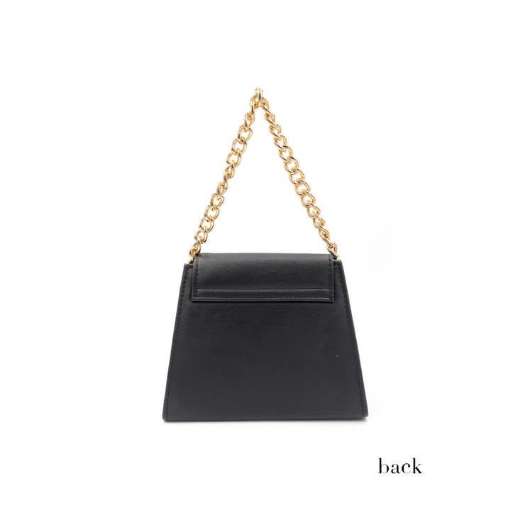 台形型ゴールーチェーンハンドル2WAYミニバッグ ショルダーバッグ ハンドバッグ | Tika | 詳細画像6 