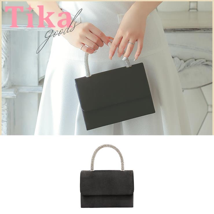 ワンカラー×ストーンハンドル2WAYミニバッグ ハンドバッグ ショルダーバッグ | Tika | 詳細画像1 
