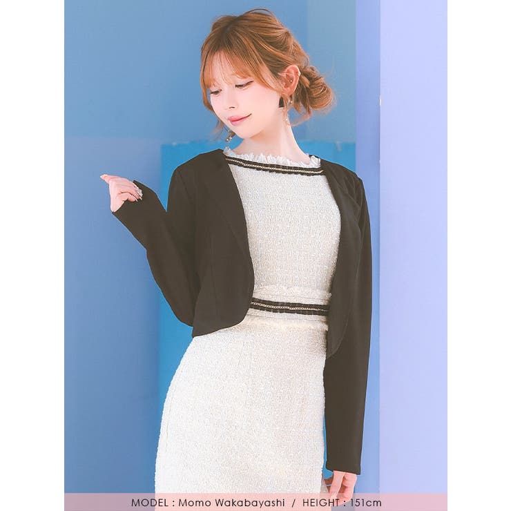 ノーカラーオープンジャケット アウター セレモニージャケット[品番