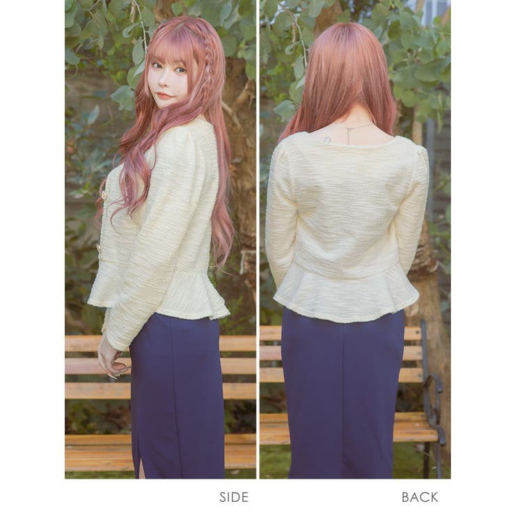 ワンカラーペプラムボレロジャケット 韓国ファッション フォーマルジャケット | Tika | 詳細画像3 