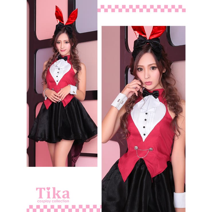 Tika 燕尾シルエットアメリカンスリーブバニーガールコスチューム
