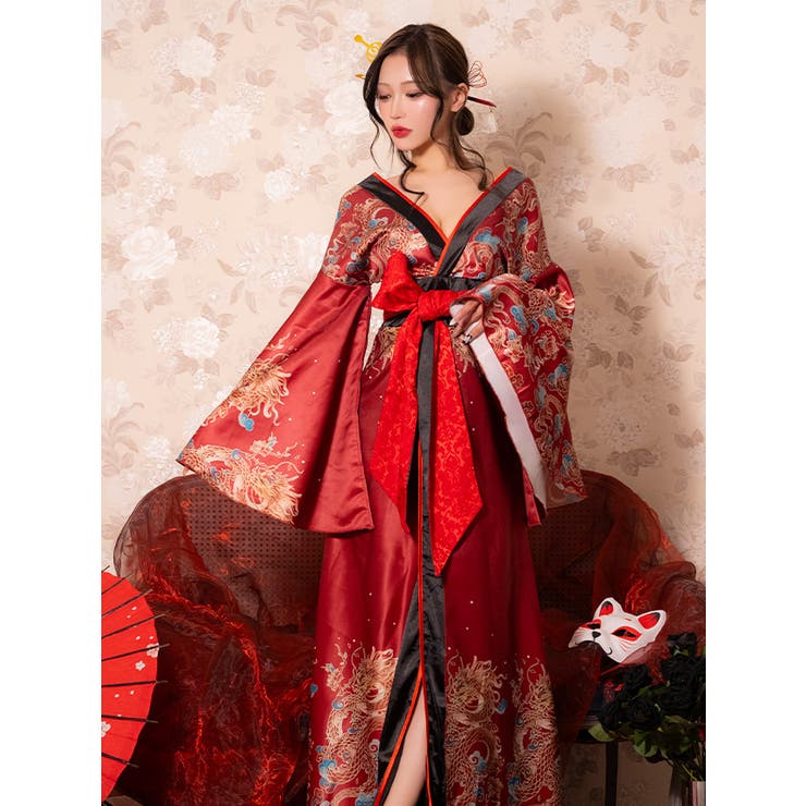 ドラゴンプリント花魁風和ドレスコスチューム キャバドレス キャバ | Tika | 詳細画像5 