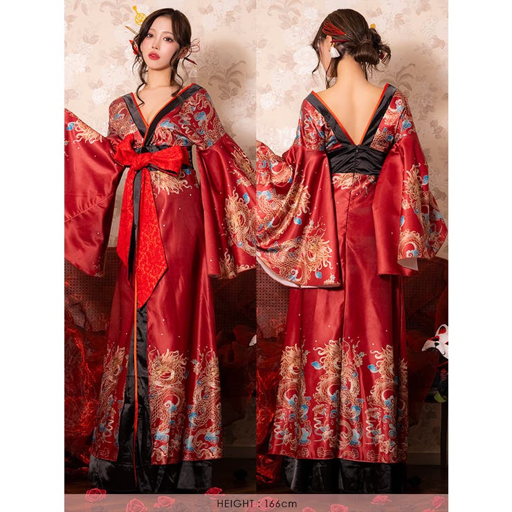 ドラゴンプリント花魁風和ドレスコスチューム キャバドレス キャバ | Tika | 詳細画像10 