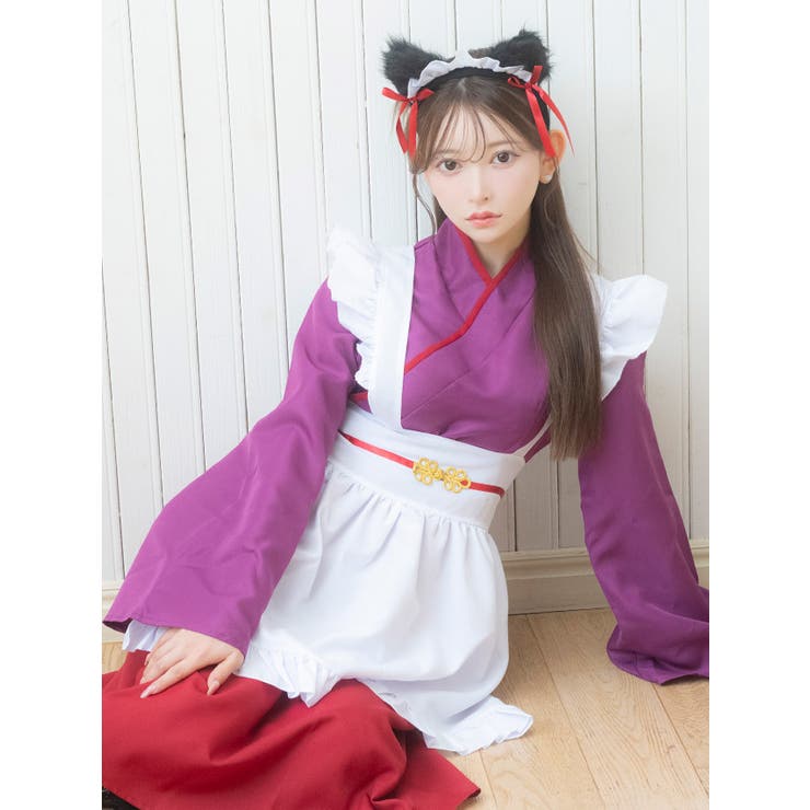 猫耳メイド風コスプレ3点セット ワンピース×エプロン×カチューシャ ハロウィンコ… | Tika | 詳細画像3 