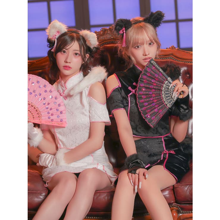 オープンショルダーウルフガールチャイナコスチューム ハロウィンコスプレ | Tika | 詳細画像2 