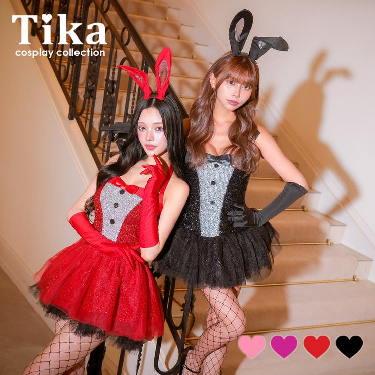 ボリュームチュール×ラメデザインバニーガールコスチューム ハロウィンコスプレ | Tika | 詳細画像1 