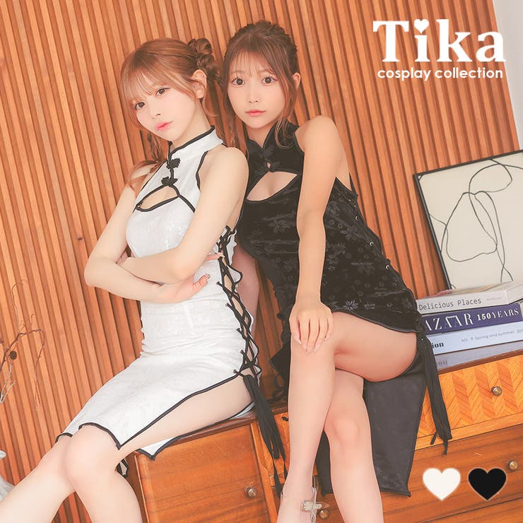 サイドレースアップカットアウトチャイナドレスコスチューム ハロウィンコスプレ セ… | Tika | 詳細画像1 