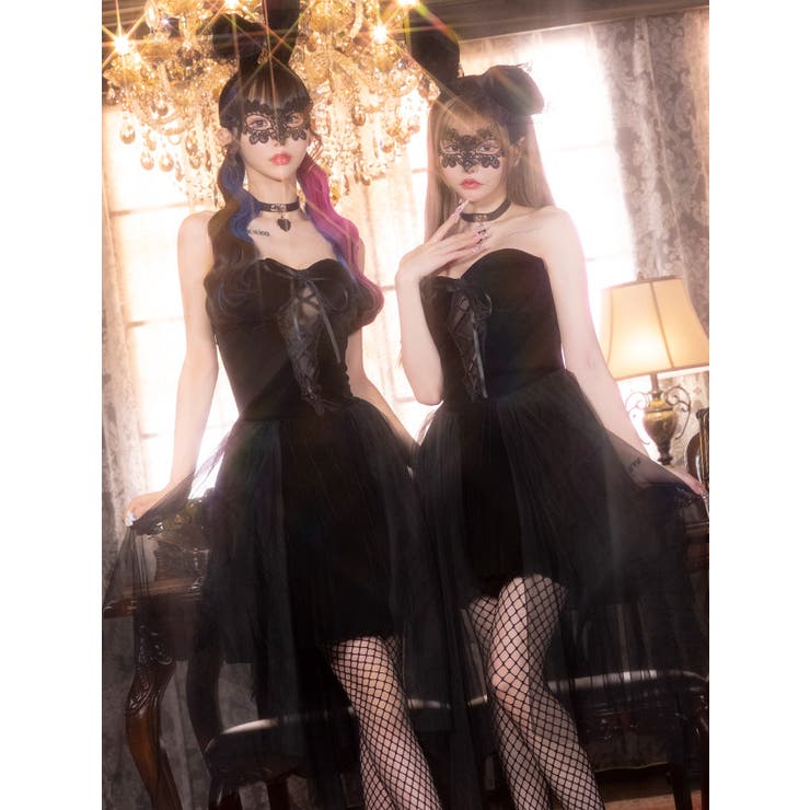 シアーレースワンピ×うさ耳5点セット ハロウィンコスプレ セクシーコスプレ | Tika | 詳細画像2 