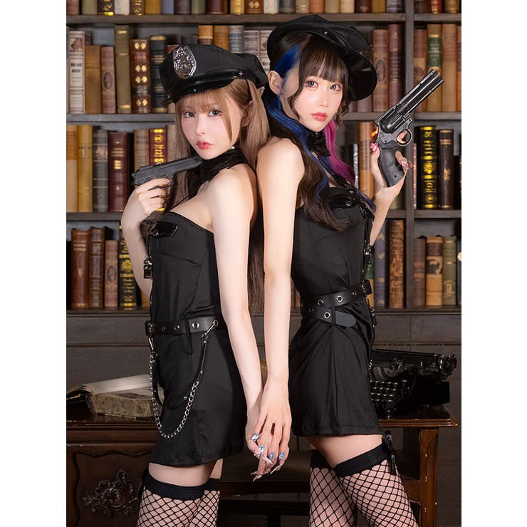 ブラックポリス風8点セットコスプレ セクシーコスプレ エロかわ[品番