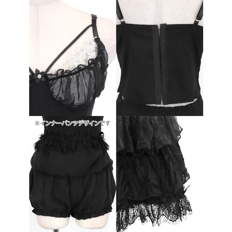 ねこ耳ゴシック風コスプレ5点セット レーストップ×ベアバッグ付き ハロウィンコス… | Tika | 詳細画像10 