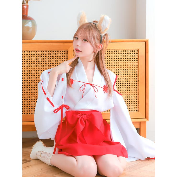 オープンショルダーフォックスガール巫女コスチューム ハロウィンコスプレ ガーリー… | Tika | 詳細画像3 