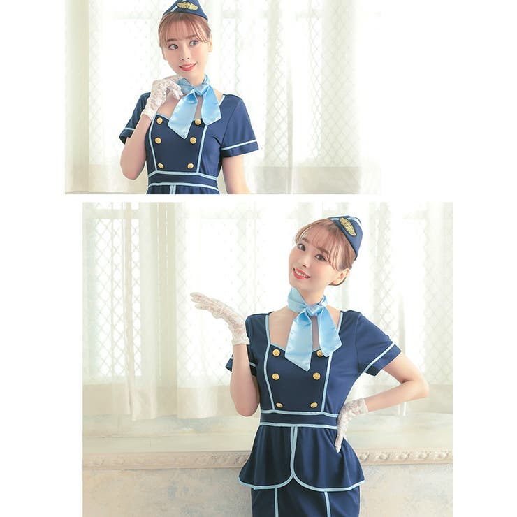 コスプレ キャビンアテンダント 袖あり[品番：XK000011377]｜Tika