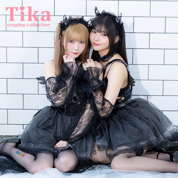 ハーネス付きハードゴシック小悪魔コスチューム ハロウィンコスプレ