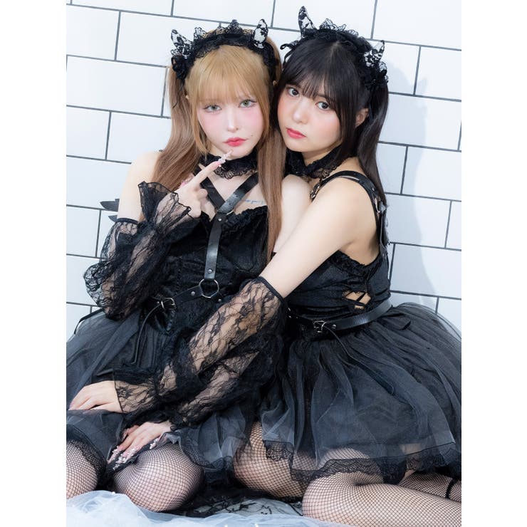 ハーネス付きハードゴシック小悪魔コスチューム ハロウィンコスプレ ガーリーコスプ… | Tika | 詳細画像3 
