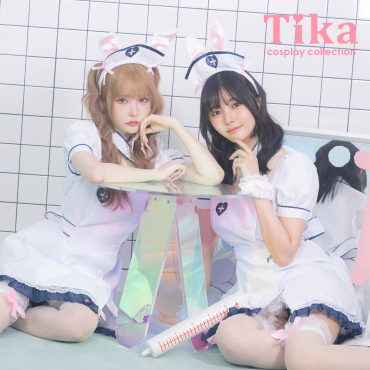 ドットシアーバストカットAラインバニーガールナースコスチューム ハロウィンコスプ… | Tika | 詳細画像1 