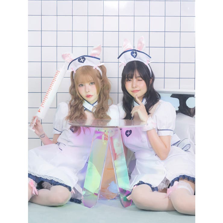 ドットシアーバストカットAラインバニーガールナースコスチューム ハロウィンコスプ… | Tika | 詳細画像3 