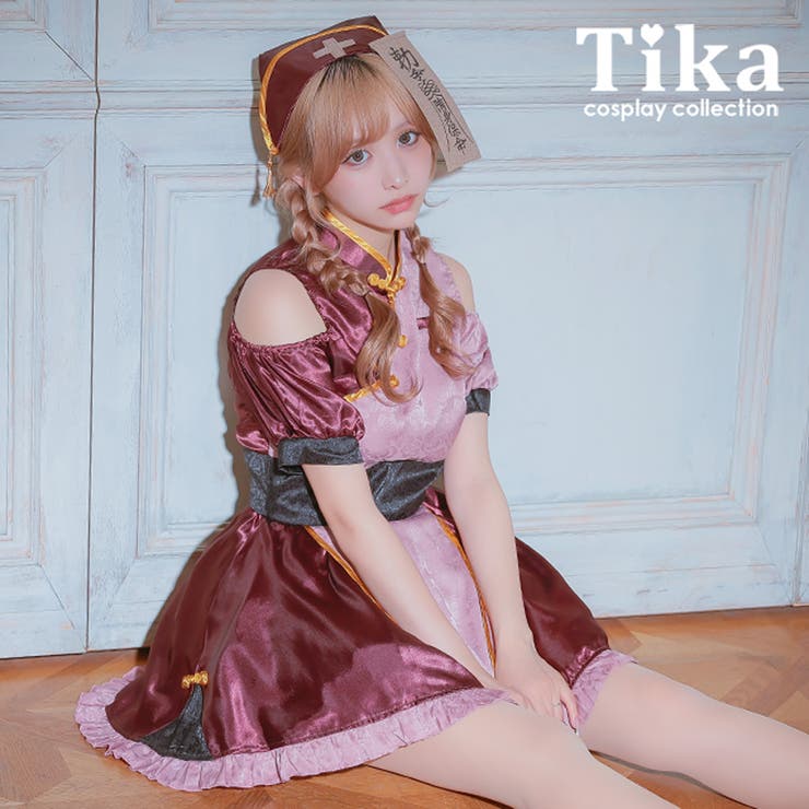 オープンショルダーAラインキョンシーコスチューム ハロウィンコスプレ | Tika | 詳細画像1 
