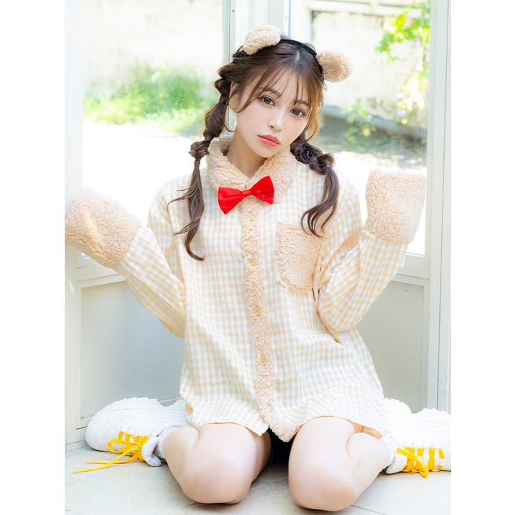 チェックシャツ×ふわもこテディベアガールコスチューム ハロウィン