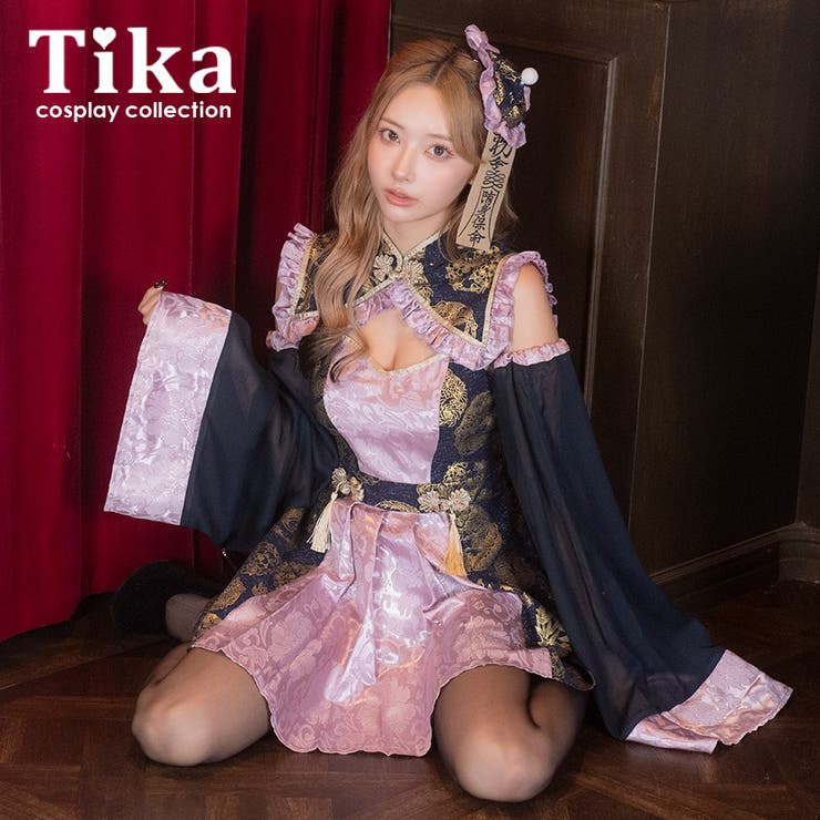 フリル×プリーツバストカットキョンシーコスチューム ハロウィンコスプレ | Tika | 詳細画像1 