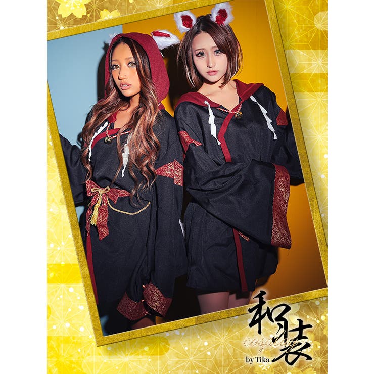 100％品質 フード付きミニ丈パーカーワンピ×お稲荷様コスチューム 犬服・アクセサリー