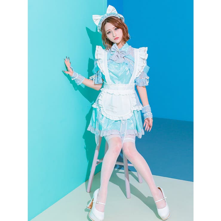フリル×レースロリータメイドコスチューム ハロウィンコスプレ