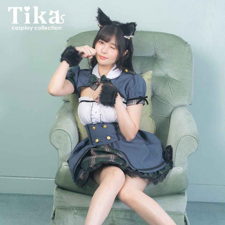 極美品♡Tika♡コスプレ黒猫♡猫耳♡ふわふわ♡ハロウィン♡5点セット