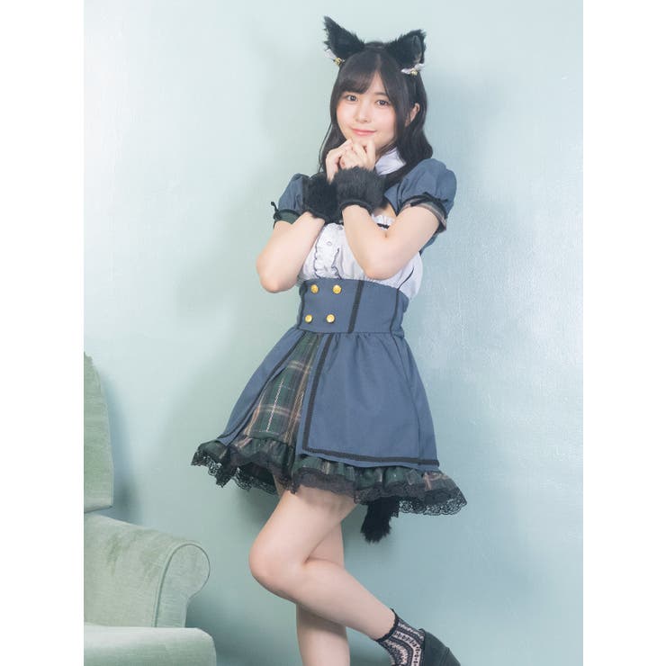 スクールアイドル風キャットガールメイドコスチューム ハロウィンコスプレ ガーリー… | Tika | 詳細画像3 