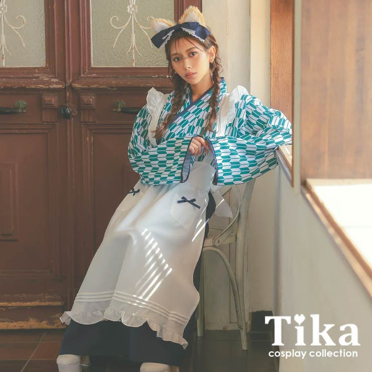 袴風ビッグリボンカチューシャドッグガール女中コスチューム ハロウィンコスプレ ガ… | Tika | 詳細画像1 