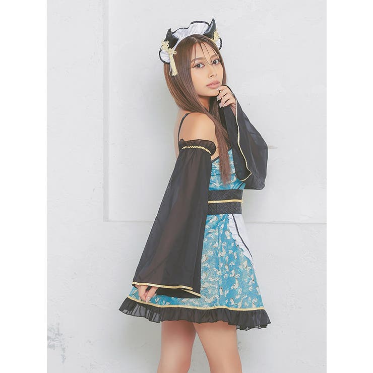 メッシュデコルテバストカット和テイスト鬼コスチューム ハロウィンコスプレ | Tika | 詳細画像6 