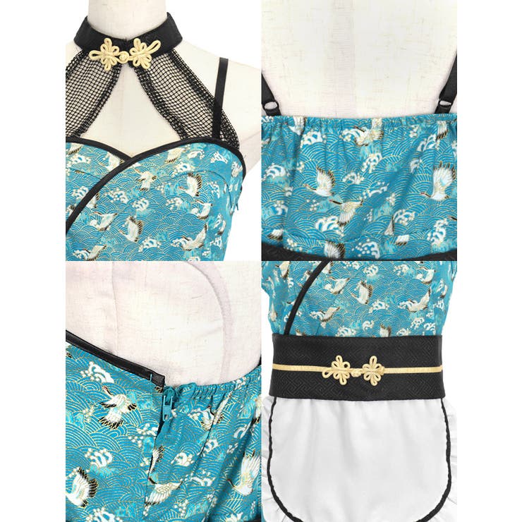 メッシュデコルテバストカット和テイスト鬼コスチューム ハロウィンコスプレ | Tika | 詳細画像9 