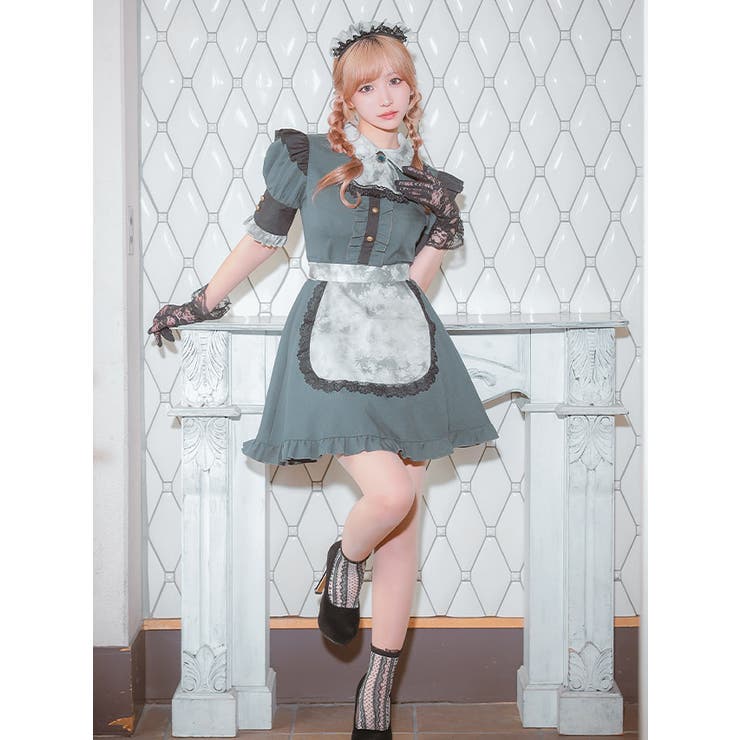 ハナヒラページ♡ハロウィンドレス♡ハンドメイド♡ ホラーゾンビテイストクラシックメイドコスチューム ハロウィン