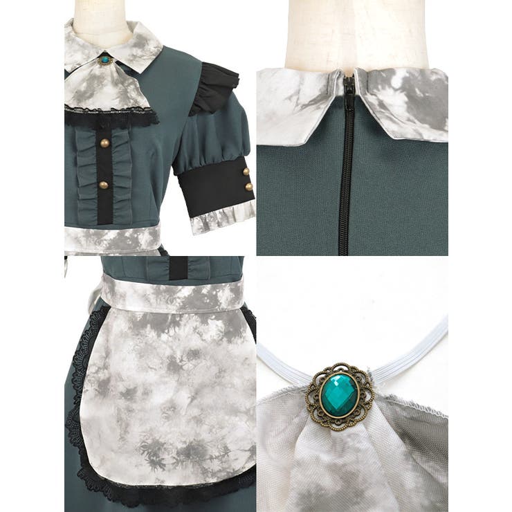 ホラーゾンビテイストクラシックメイドコスチューム ハロウィン